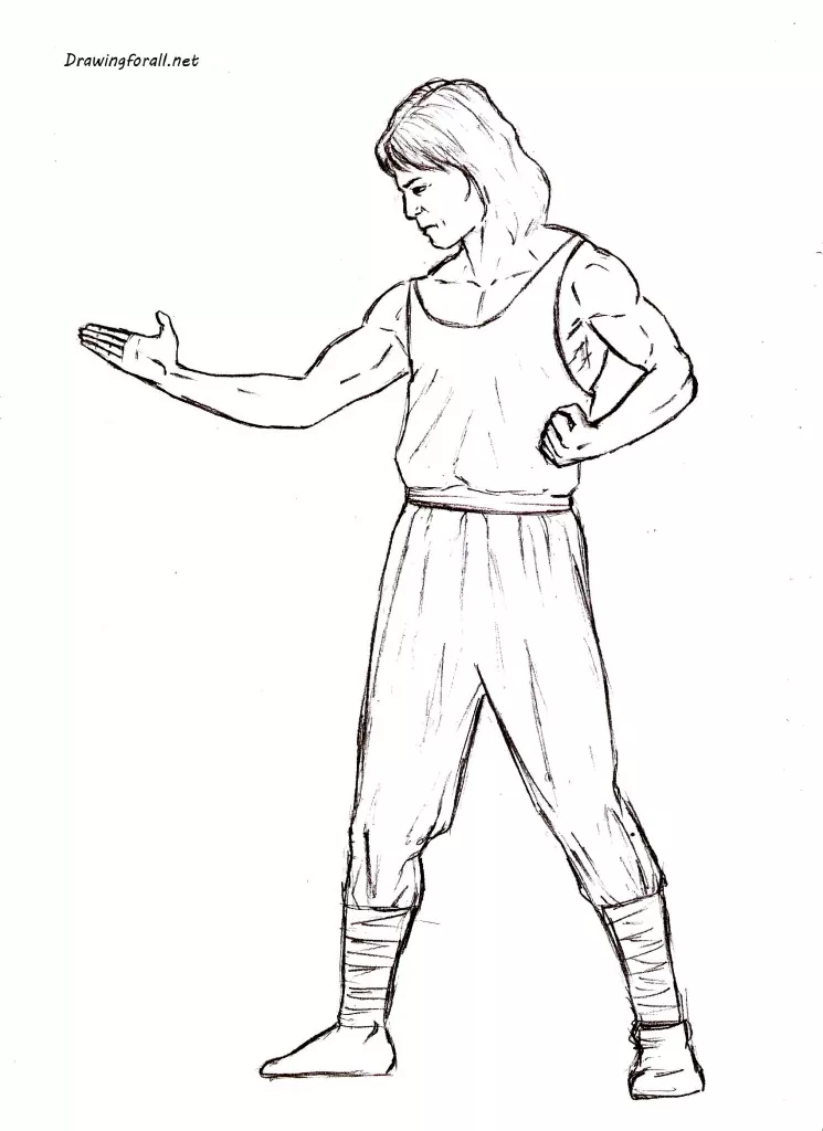 How to draw Liu Kang step by step