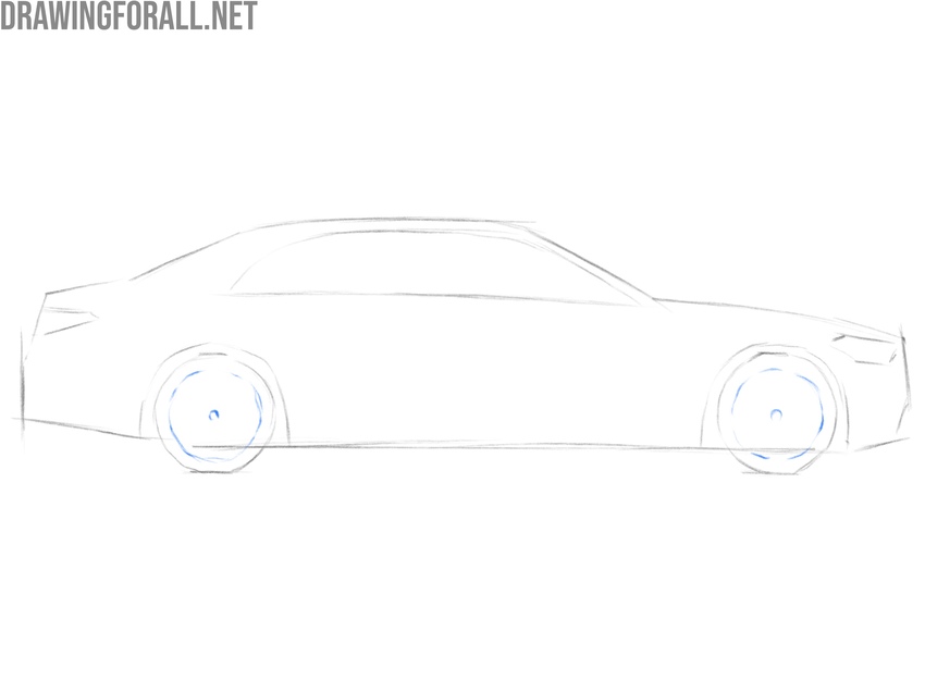Draw the rims of the car