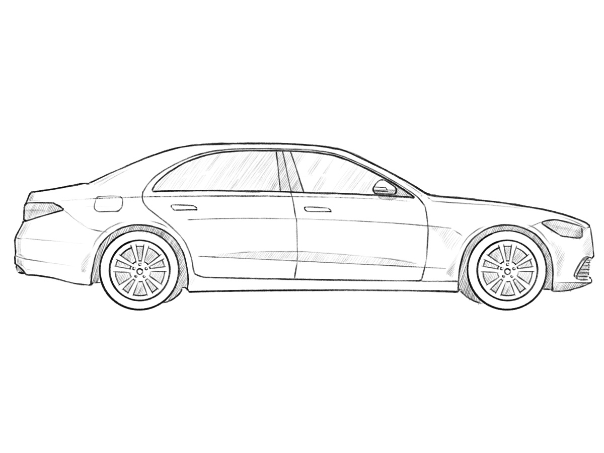 how to draw a car side view featured image