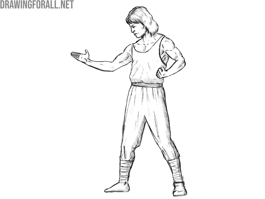 Draw shadows on the fighter’s figure