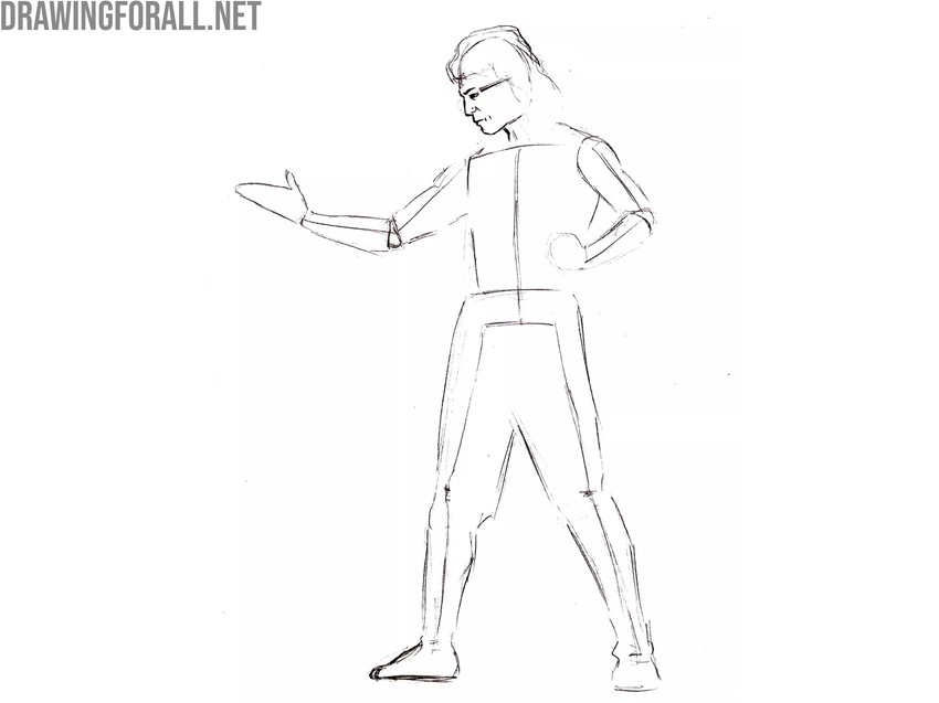 Draw the face of Liu Kang