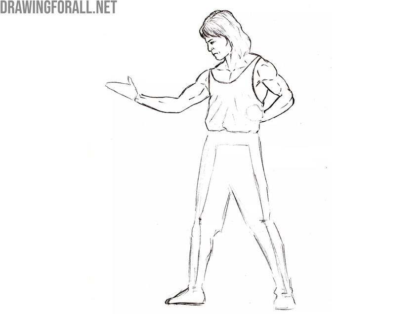 Detail Liu Kang’s arm muscles