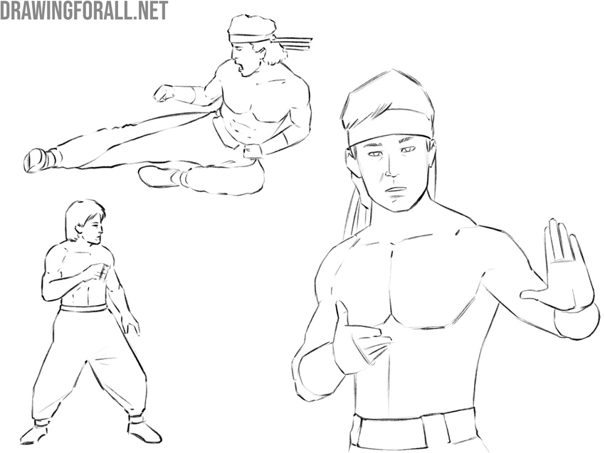 Liu Kang drawing variations