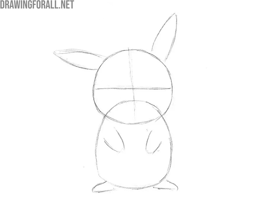 Draw the arms and legs of Pikachu