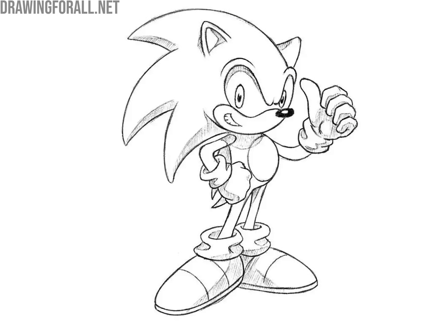 Outline Sonic and draw shadows
