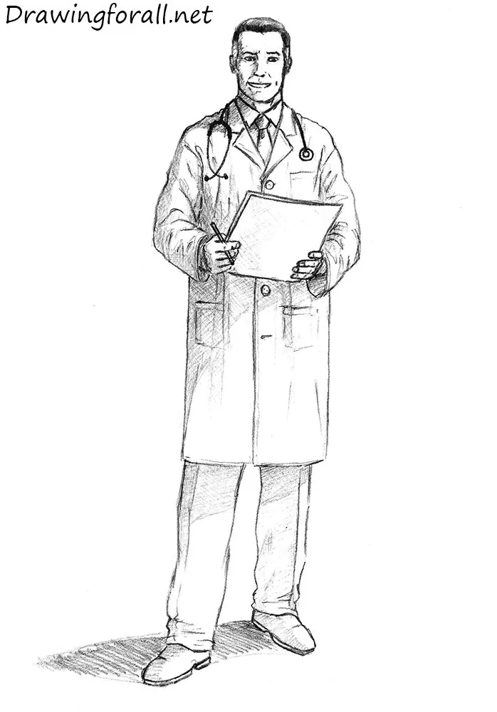 how to draw a doctor