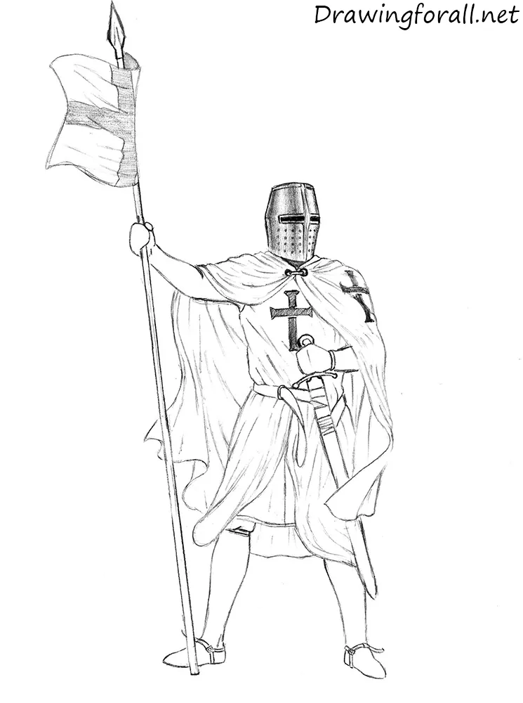 how to draw a knight