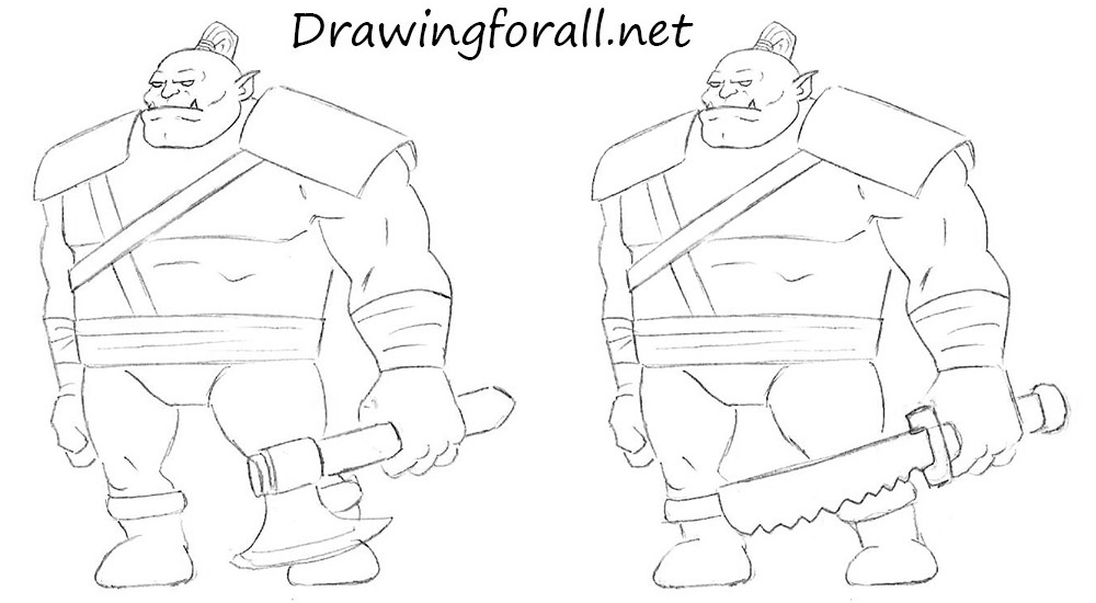 how to draw a cartoon orc