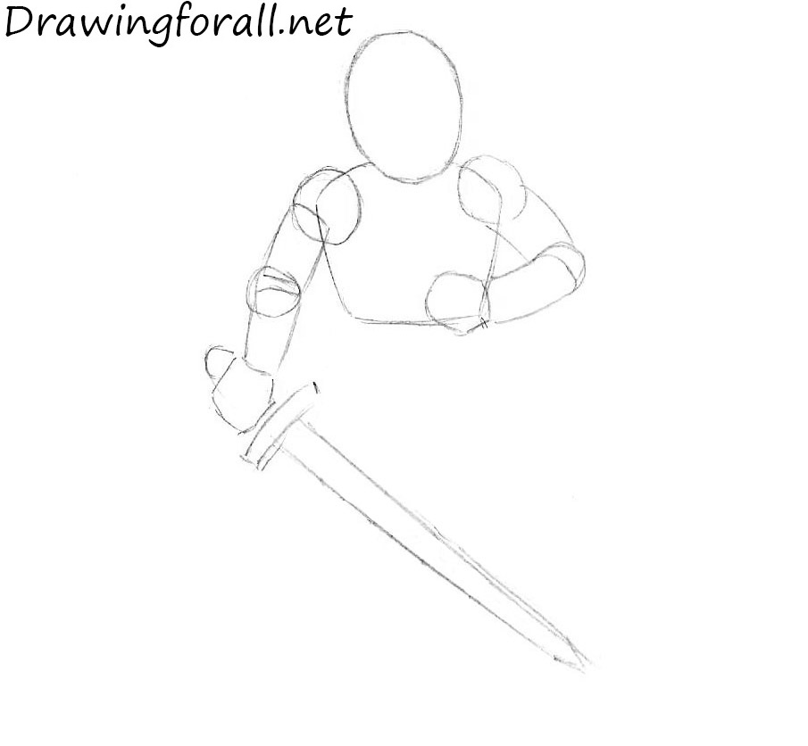 how to draw a cartoon knight step by step