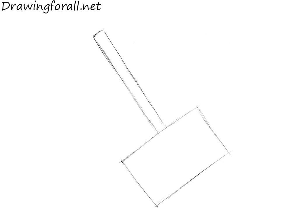 how to draw a mjolnir