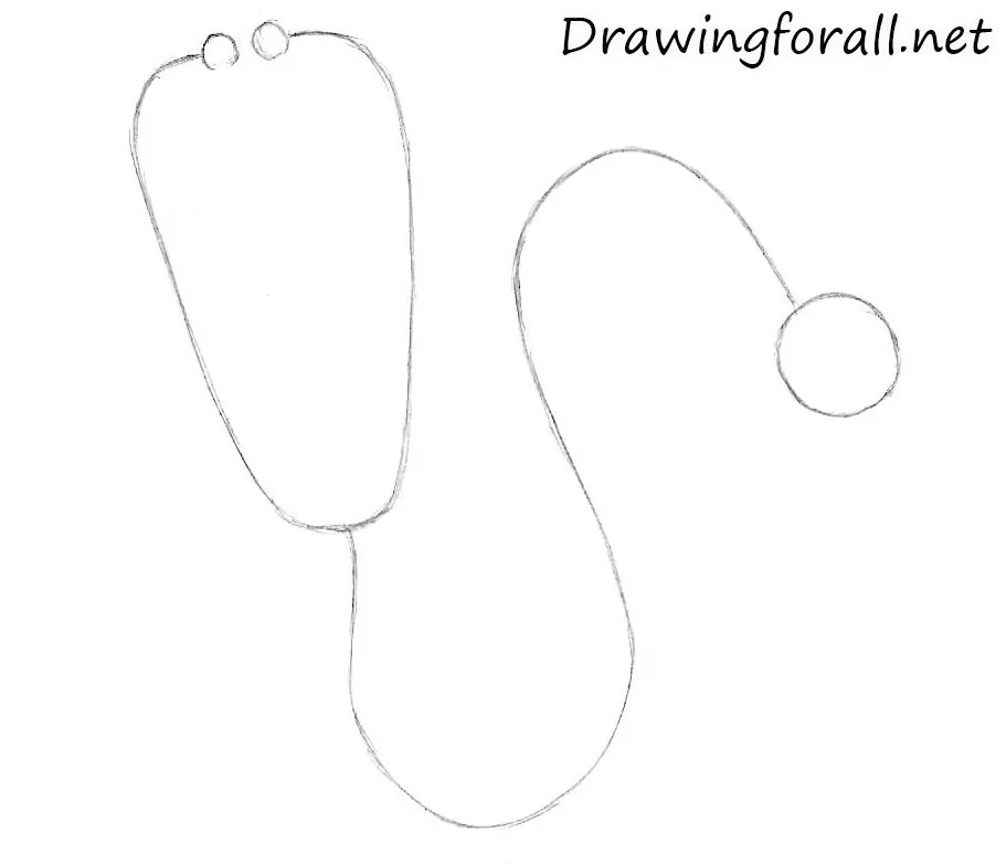 How to draw a stethoscope with a pencil