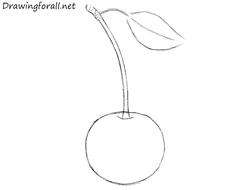 how to draw a cherry