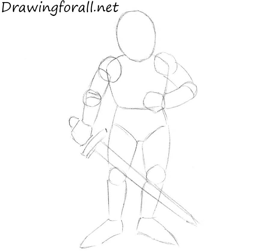 how to draw a knight for kids