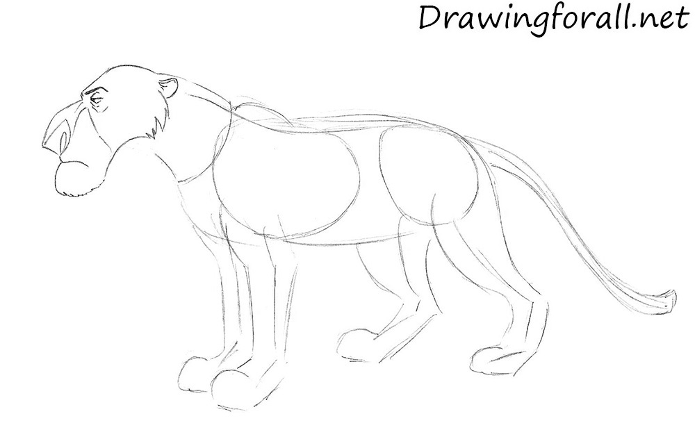 How to Draw Shere Khan from the jungle book