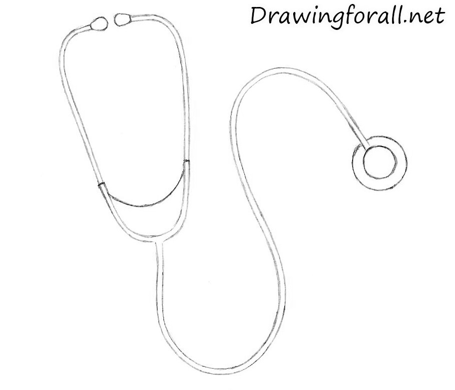 How to draw medical stethoscope