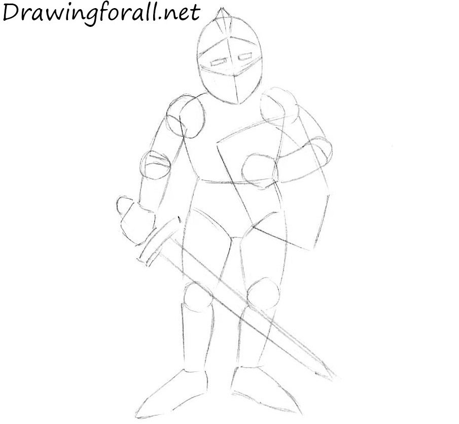 how to draw a knight for beginners