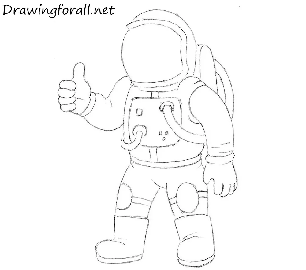 how to draw an astronaut for kids