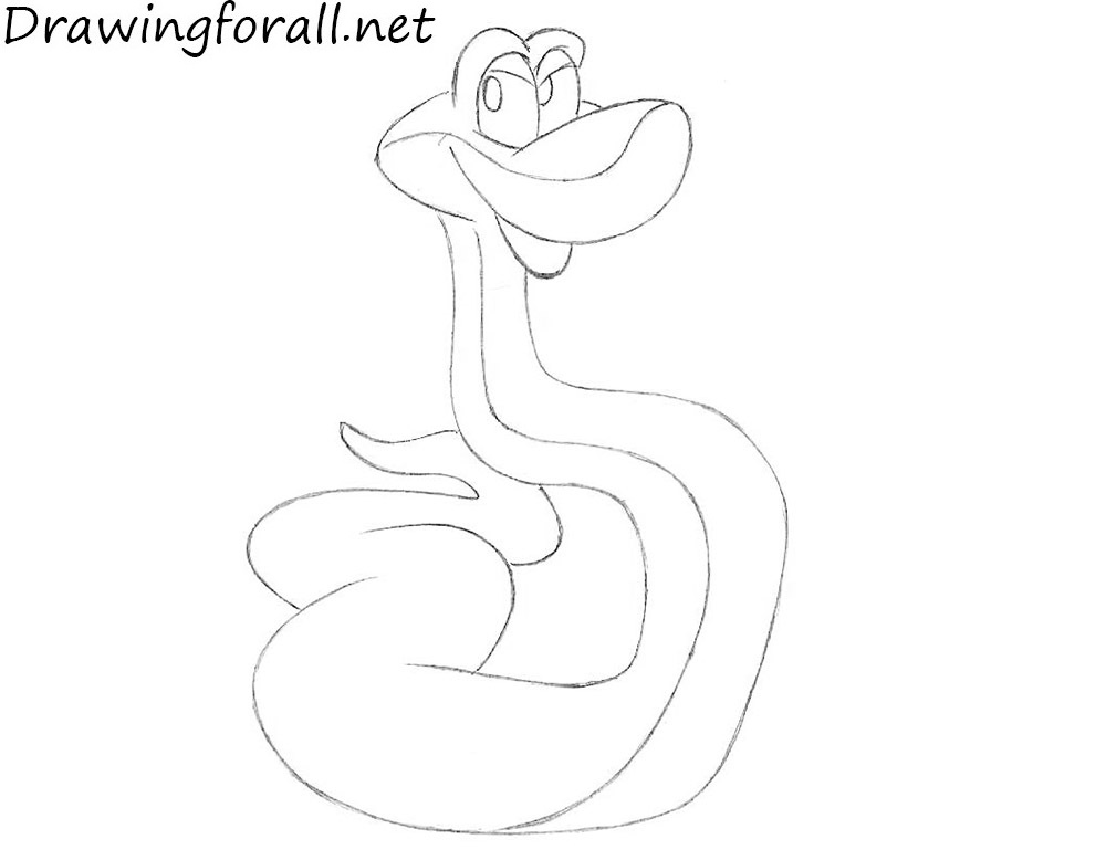 How to Draw Kaa from the Jungle Book