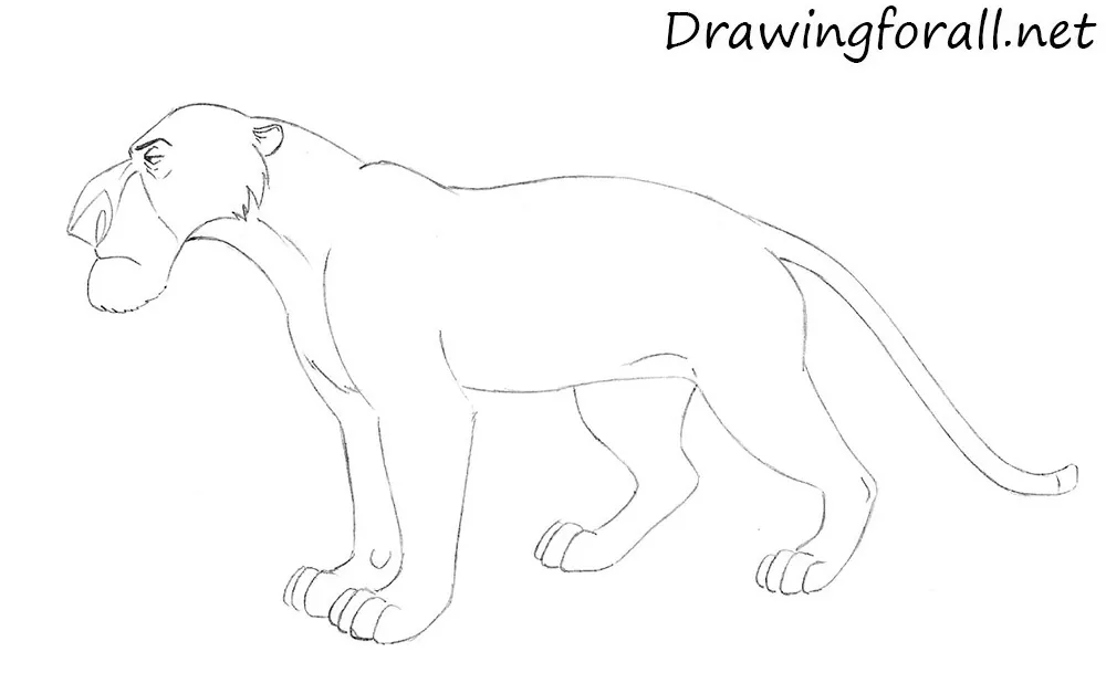 How to Draw Shere Khan step by step