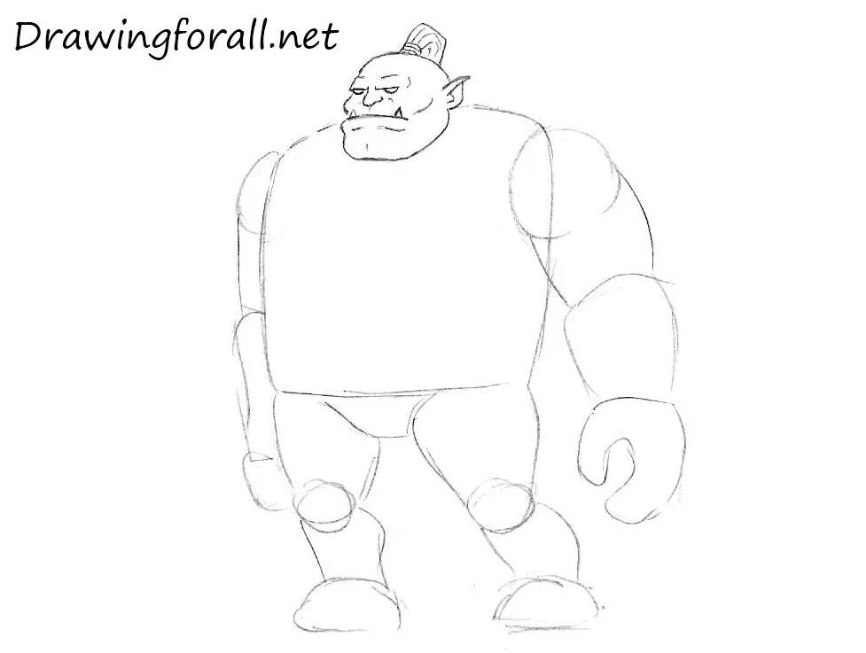 how to draw a cartoon orc