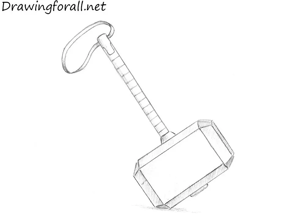 how to draw a mjolnir