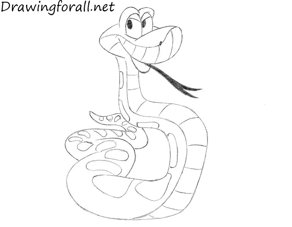 How to Draw Kaa from the Jungle Book