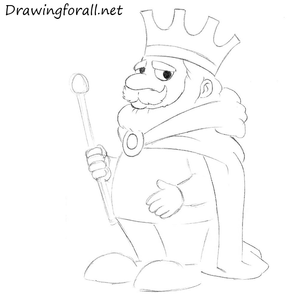 how to draw a cartoon king