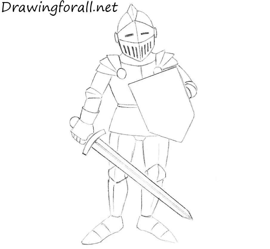 how to draw a cartoon knight