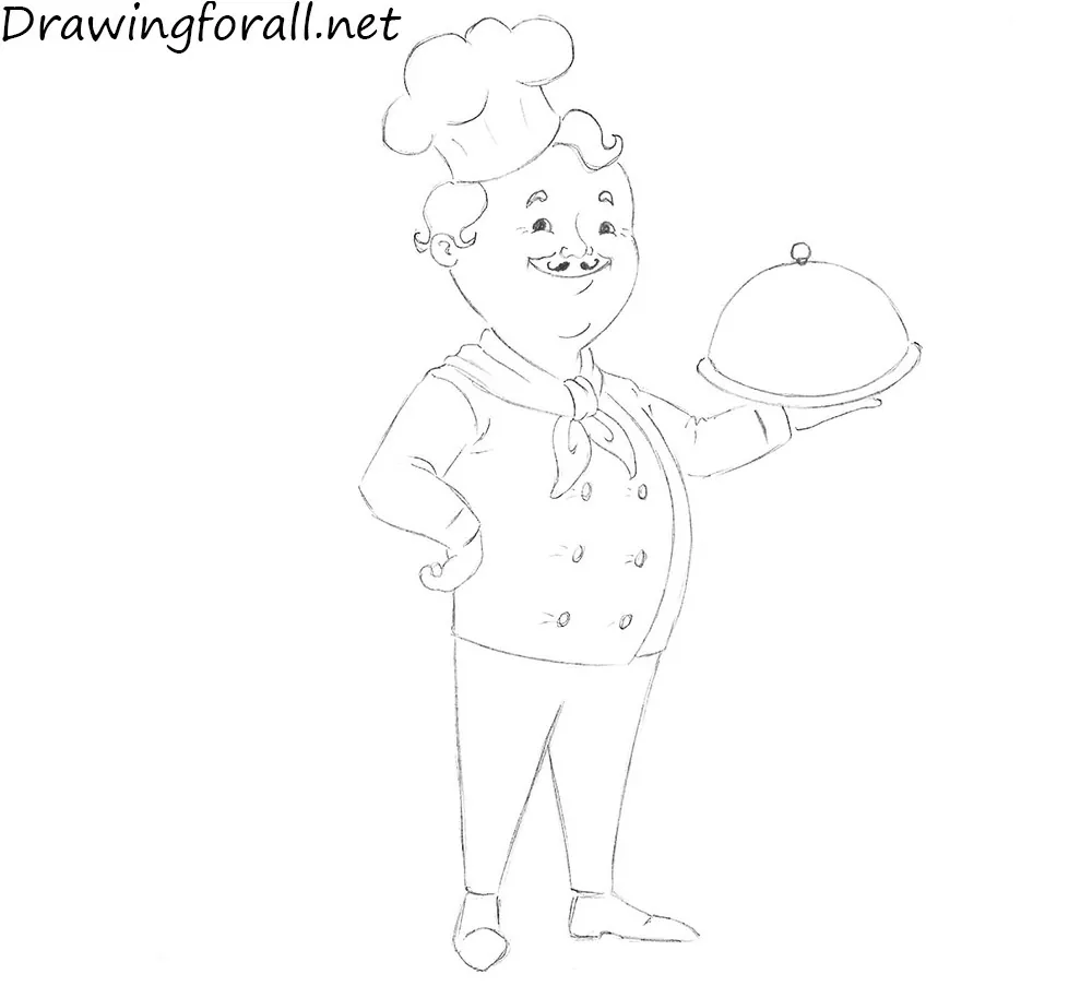 how to draw a cook for kids