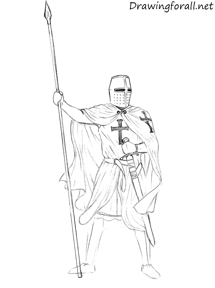 how to draw a knight