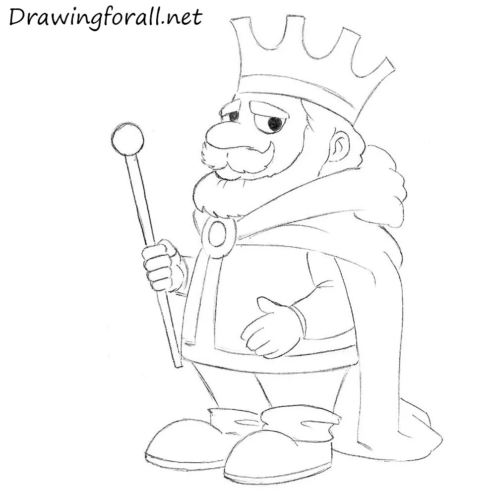 how to draw a cartoon king