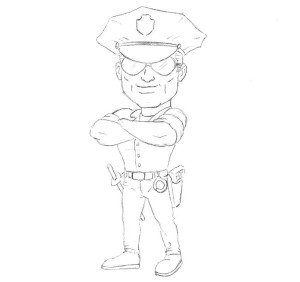 How to Draw a Cartoon Policeman