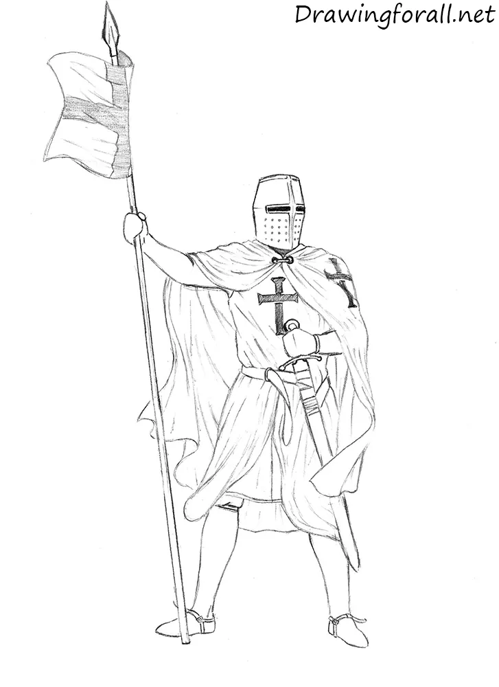 how to draw a knight