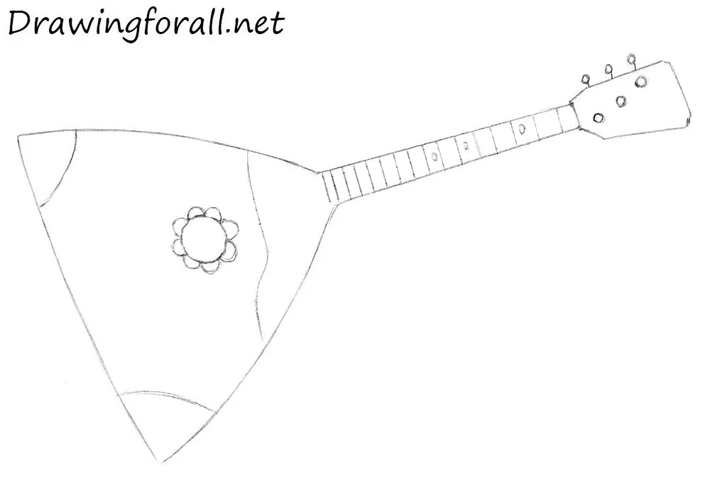 Sketch the sound hole and frets