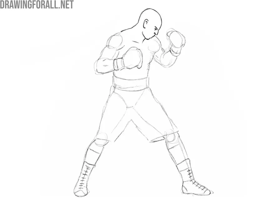 Refine the fighter’s head and neck