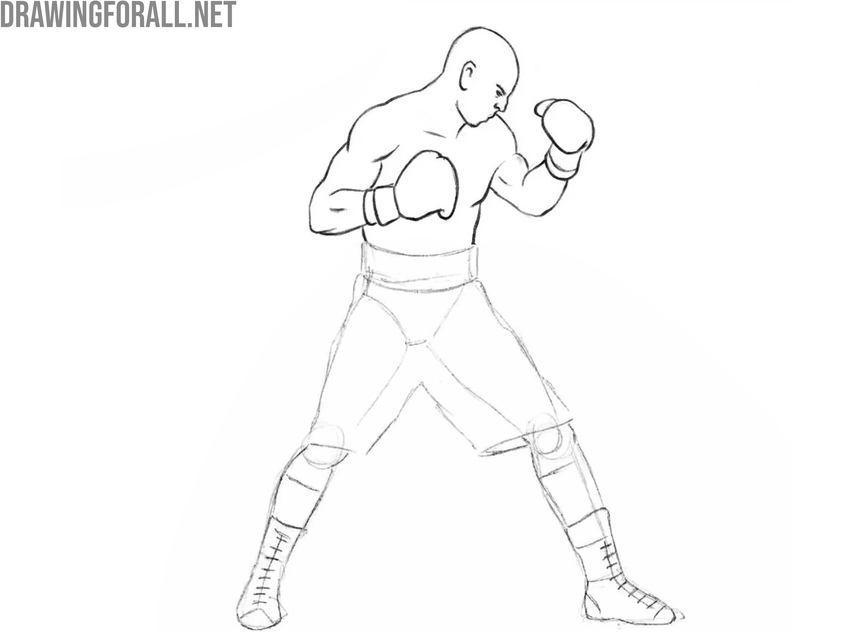 Refine the boxer’s torso and arms