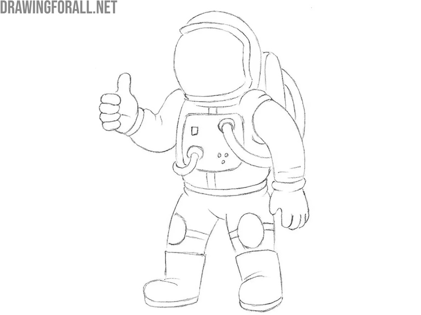 Outline the astronaut arms and legs