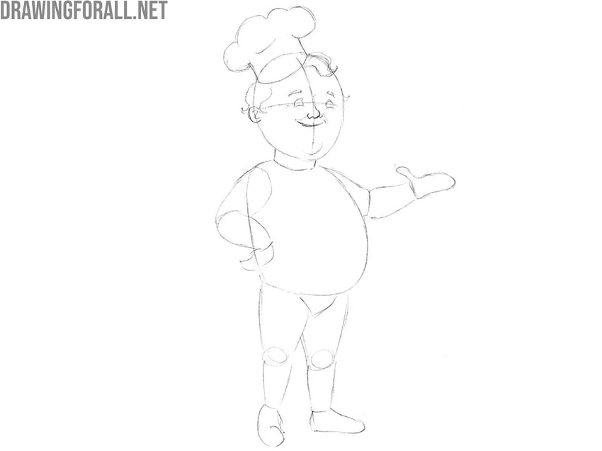 Draw the cartoon chef hat