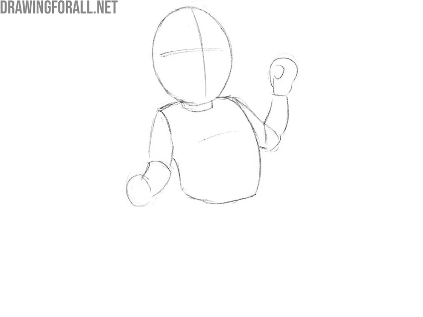 Outline the doctor’s arms and hands