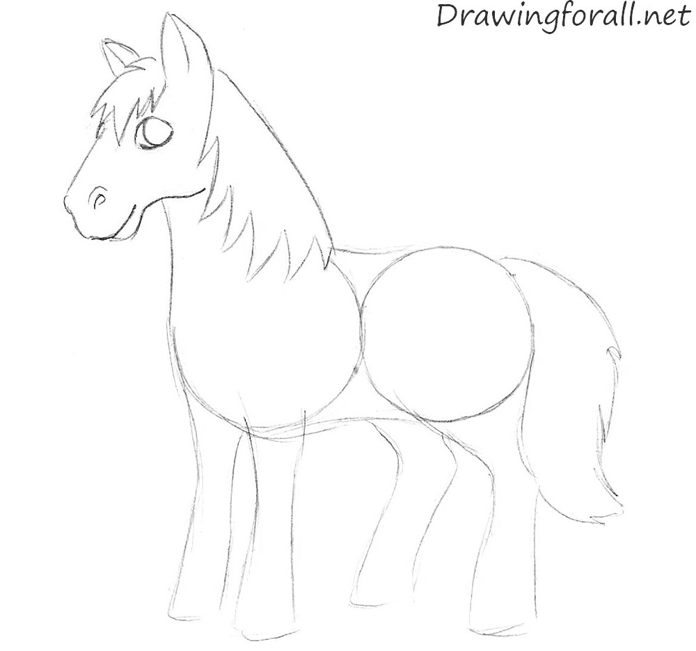 Refine the cartoon horse head