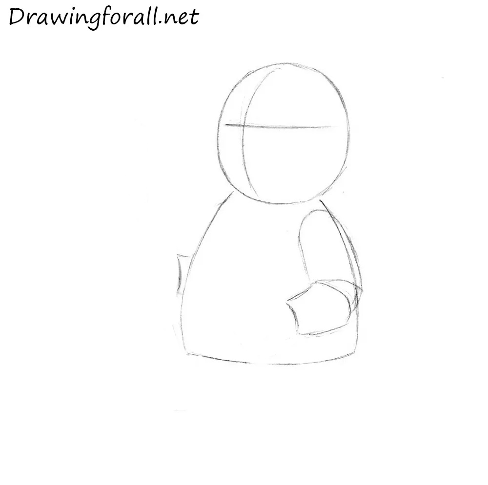 Draw the torso of the cartoon king
