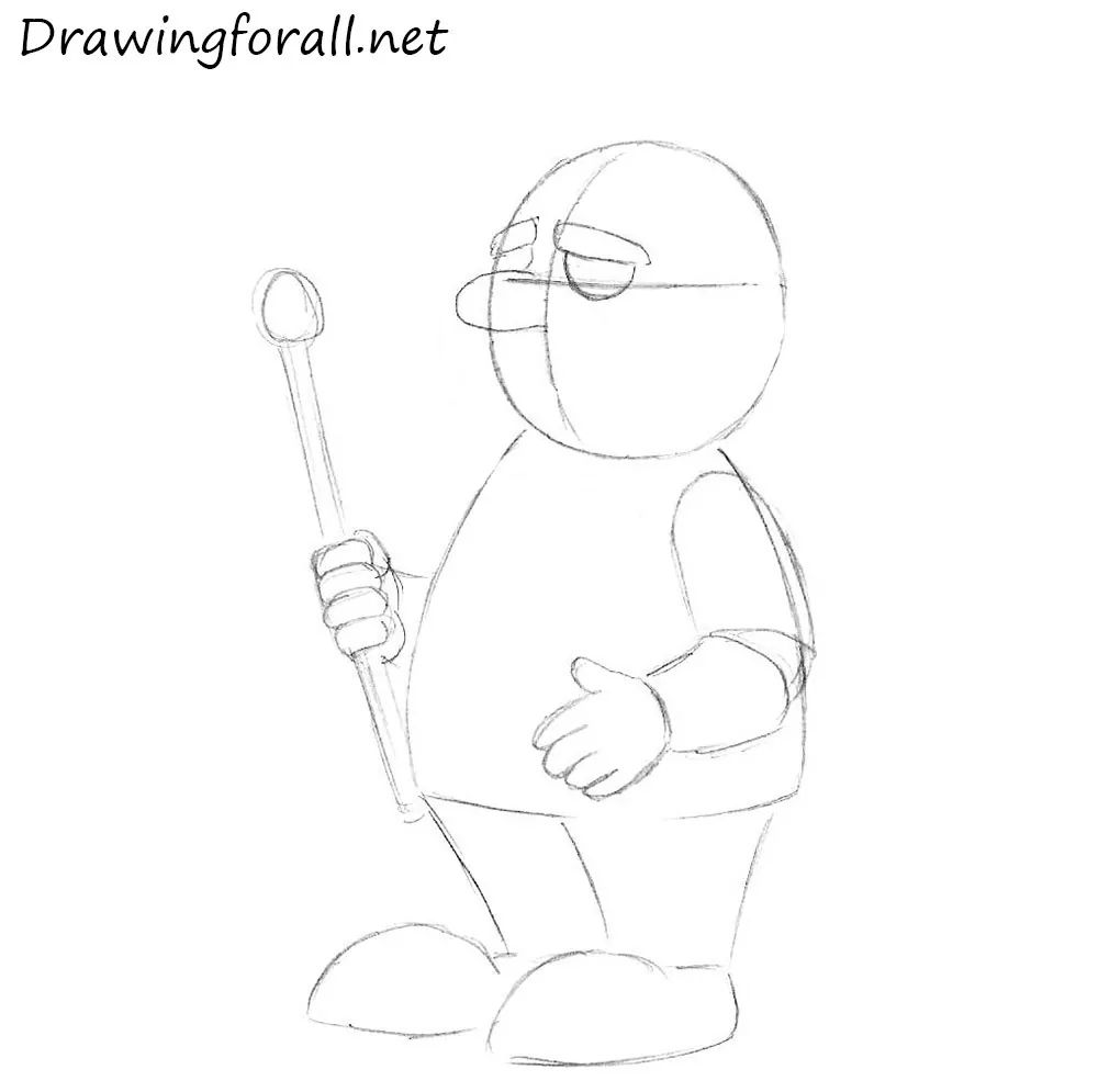 Sketch the cartoon facial features