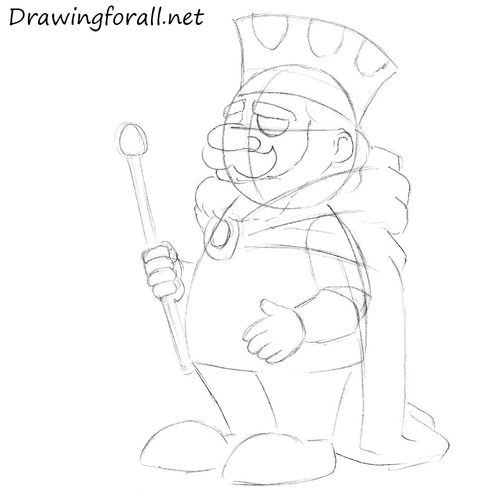 Detail the crown and add the cloak