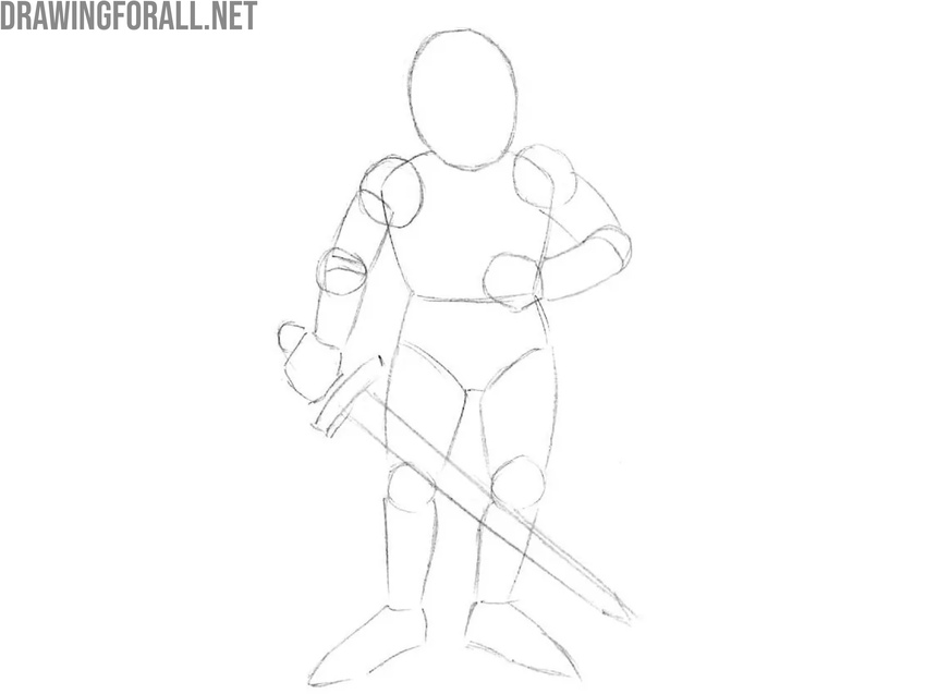 Sketch the lower body outlines