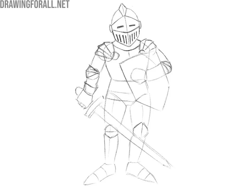 Sketch the armor details and joints