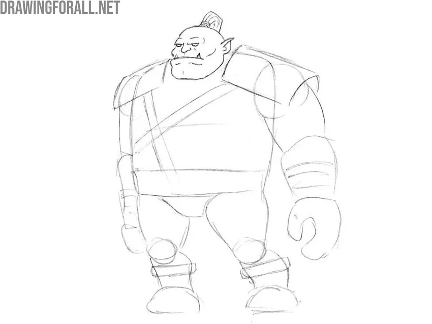 Sketch the boots and bracers