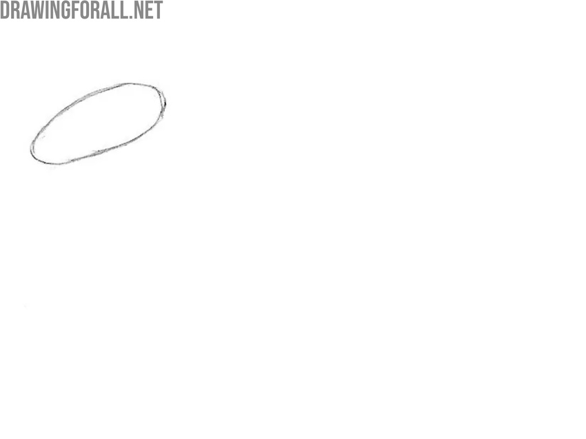 Sketch the cartoon snake head