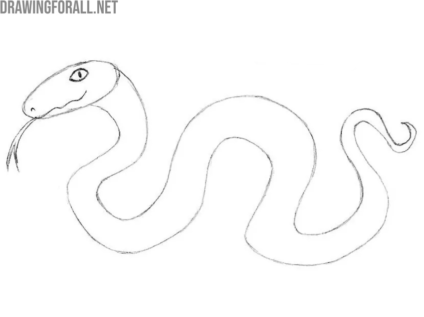 Draw the face of the cartoon snake