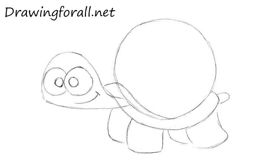 Sketch the cartoon eyes and mouth