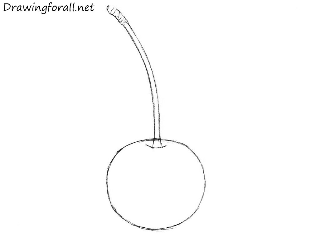 Draw the cherry stem